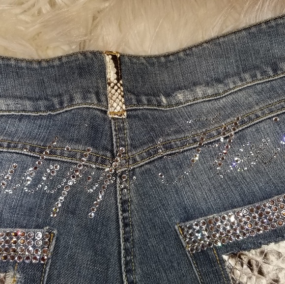 Designer Phillip Plein Blue Python Jean's - Picture 3 of 6